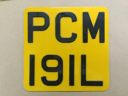 Reflective Motorcycle Plates. rmc 7x7
